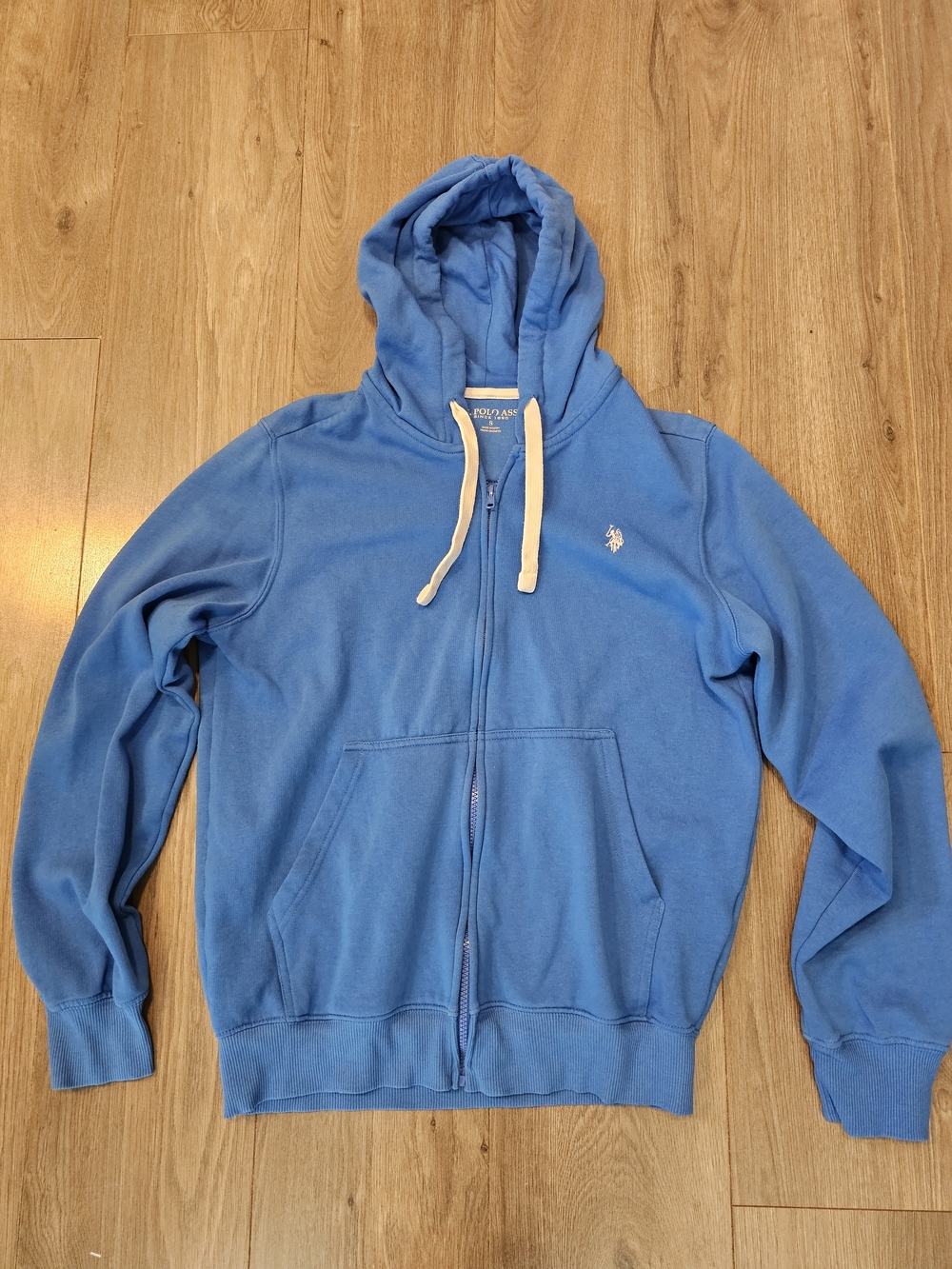 U.S. Polo Assn. Light Blue Full-Zip Hooded Sweatshirt